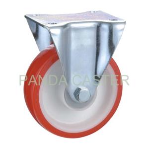 Quality SGS 6 Inch Rubber Caster Wheels , Red Fixed Industrial Trolley Wheels wholesale