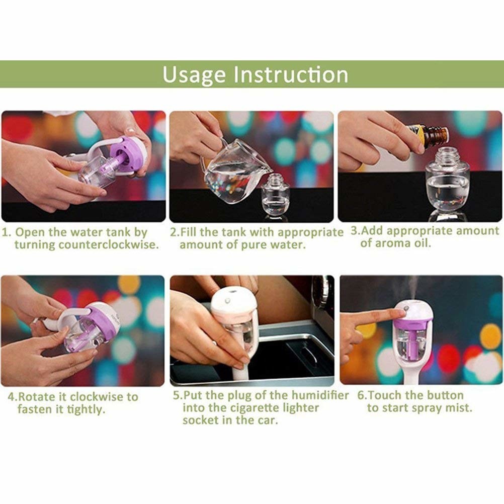 70ml Ultrasonic Car Aromatherapy Essential Oil Diffuser