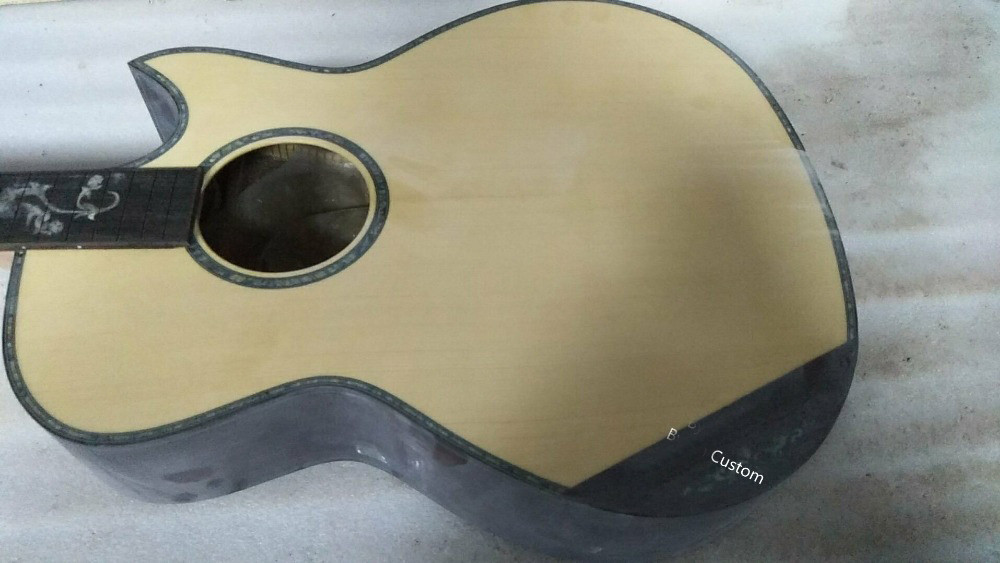 Handmade guitar AAAA all solid wood customize cocobolo guitar single cut design acoustic electric guitar