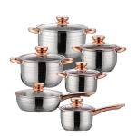 High Quality 12 PCS Stainless Steel Sets Pan And Pot Cooking Pot Sets Nonstick