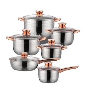 Quality High Quality 12 PCS Stainless Steel Sets Pan And Pot Cooking Pot Sets Nonstick Cookware Set For Kitchen wholesale