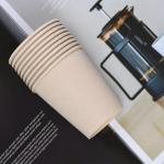 40zA Collapsible Coffee Day Bamboo Fiber Brown Hot Drink Disposable Paper Cups