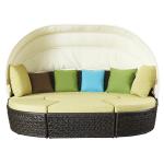 Wicker Garden Powder Coating Aluminium Frame Outdoor Sunbed