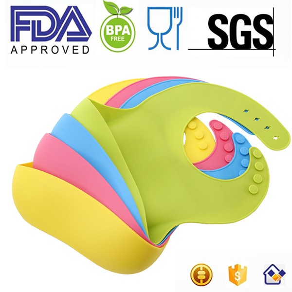 2016 promotional custom design fancy silicone baby bibs