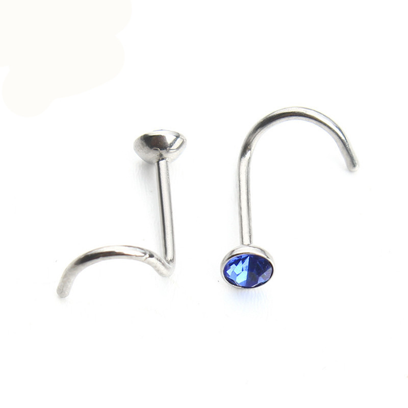 Stainless Steel Crystal Rhinestone Nose Rings Nose Studs Hooks Body Piercing Faux Nariz Percing Nez