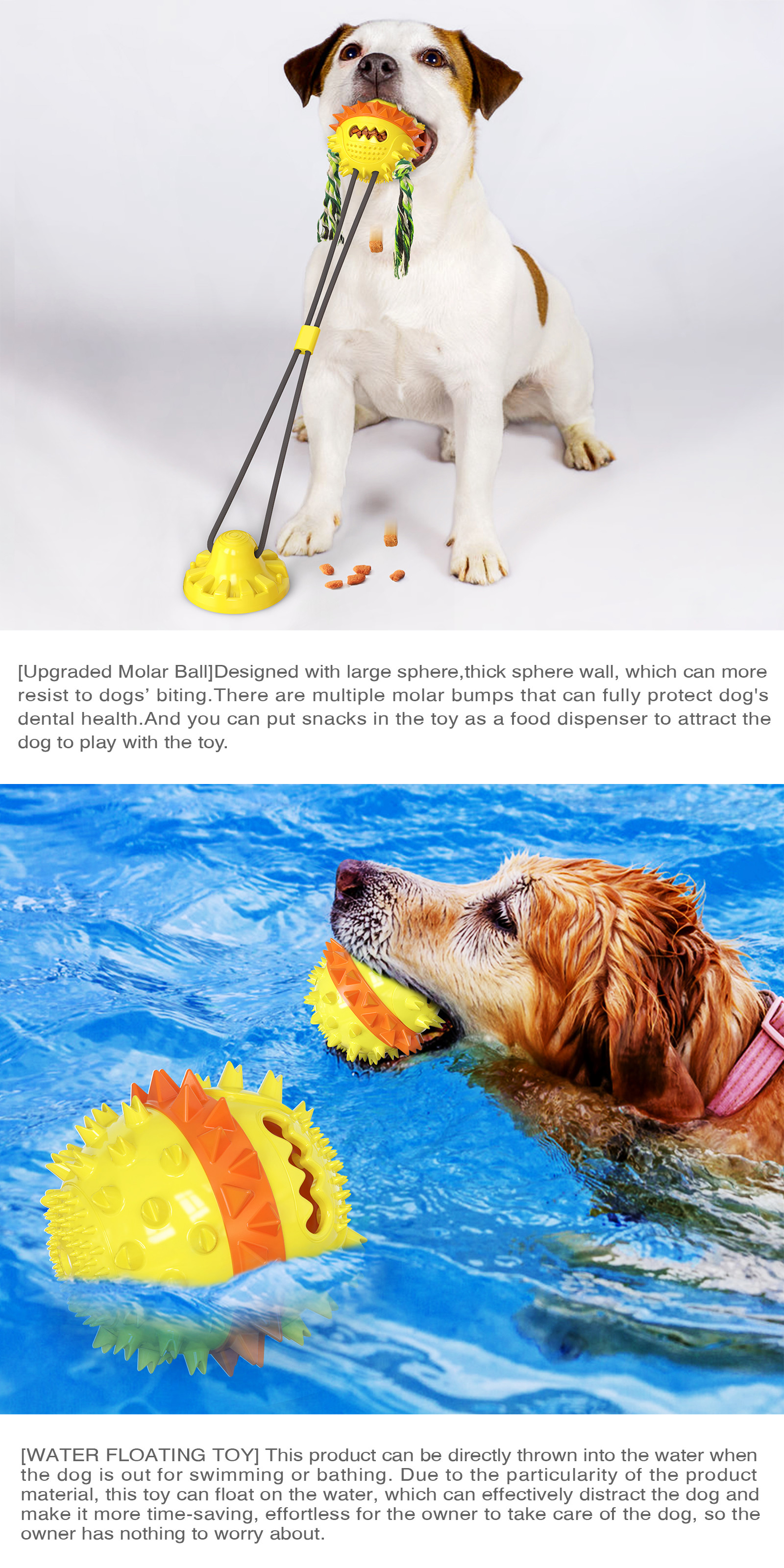Slow Feeder Interactive Pet Toys Water Floating Dog Teeth Brushing Toy