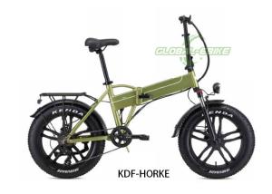 Quality Green Compact Electric Folding Bike With 36V 10.4Ah Battery 25Mph Shimano 7 Speed wholesale