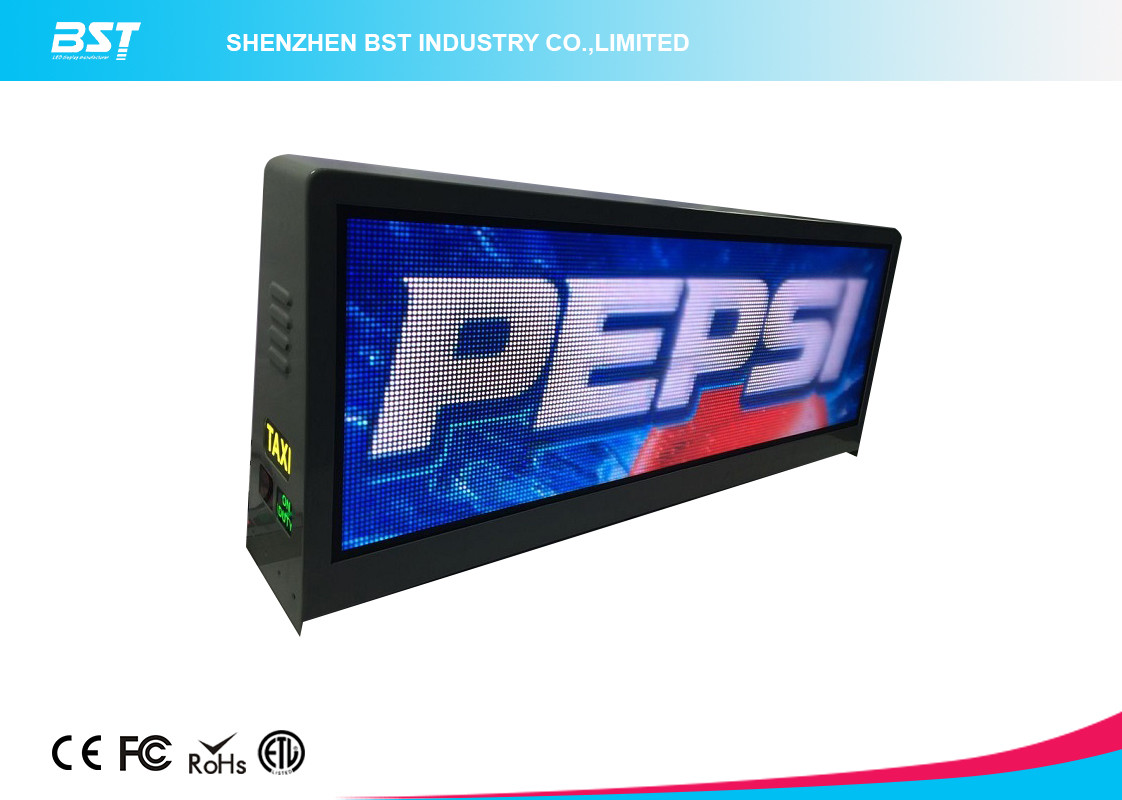Outdoor Double Sided P5 Cab roof LED Display / Full Color Car Top Sign