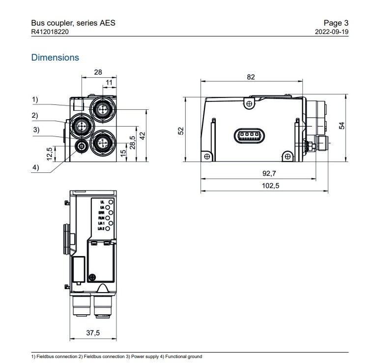 Industrial Automation AVENTICS AES Valve Island R412018220 Protection IP65