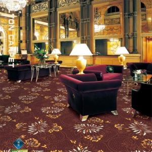 Quality 100 Polypropylene Hotel Carpet Flooring Brown Chrysanthemum Pattern wholesale