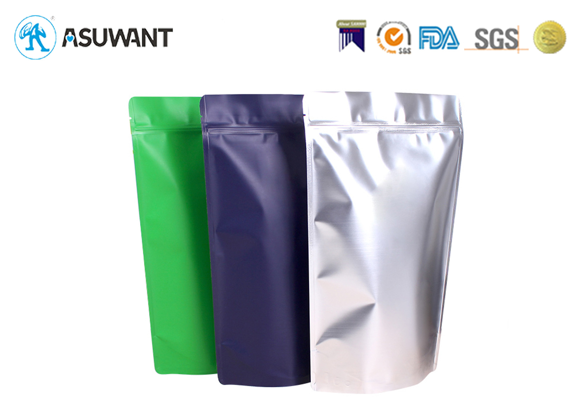 Matte Glossy Printing Resealable VMPET Smell Proof Zipper Bags