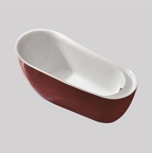 Quality Red Jacuzzi Acrylic Free Standing Bathtubs Soaking Seamless 1700mm Personalised wholesale