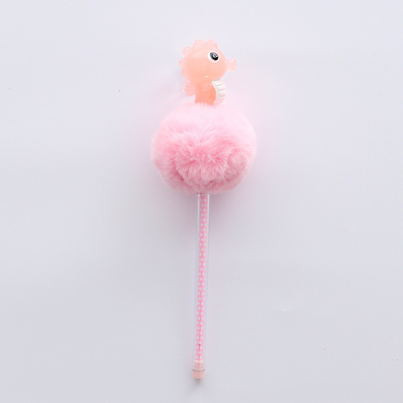 Plastic Pink Fluffy Pastel Plush Pen 0.5mm Nib Ultralight Durable