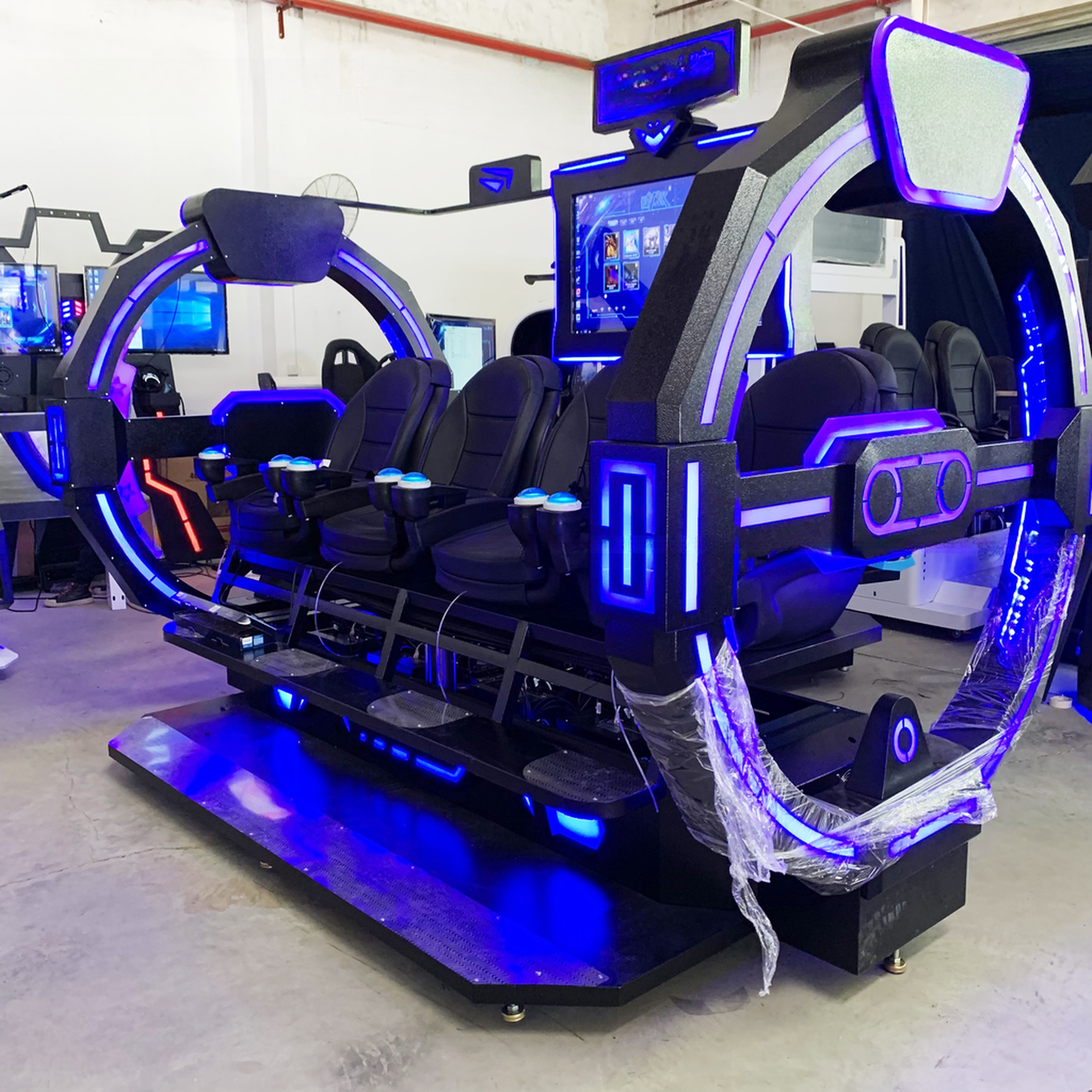 Super vr egg chair 2 / 3 / 4 seat multiplayer 9D VR All In One vr roller coaster game vr simulator machine