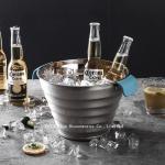 Promotional 25cm iron metal silver vintage barrel stainless steel beer ice