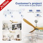 Eco Silent Solid Wood Ceiling Fan Electric Power White Rotation