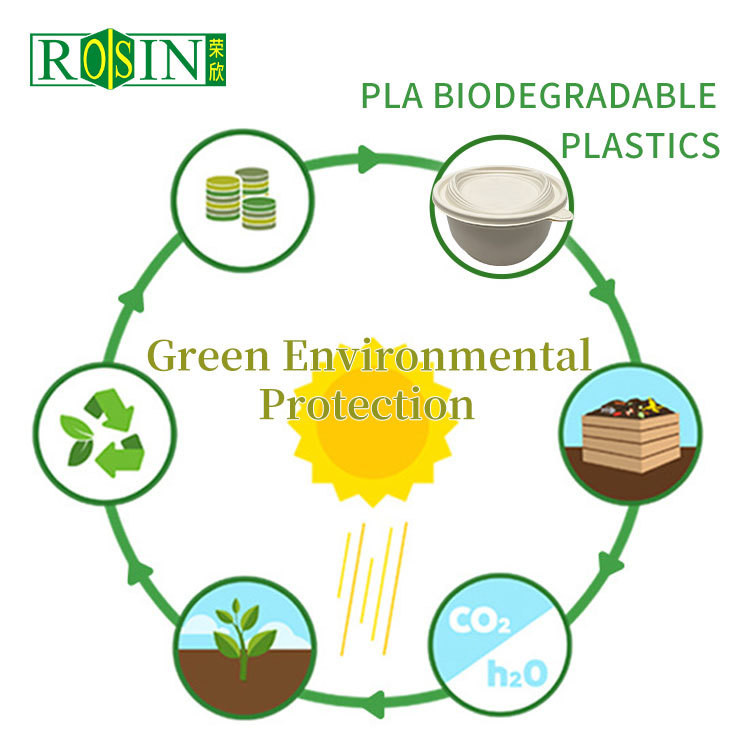 Disposable Biodegradable Container Round Corn Starch Bowl 900ml Capacity