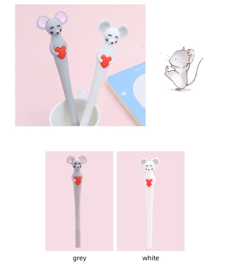 Creative Cartoon Little Mouse Silicone Gel Pen 0.5mm Needle Tube Neutral Pen