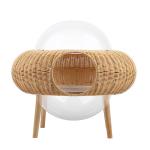Hand Woven PP Rattan Cat Nest UFO Design Modern Pet Furniture