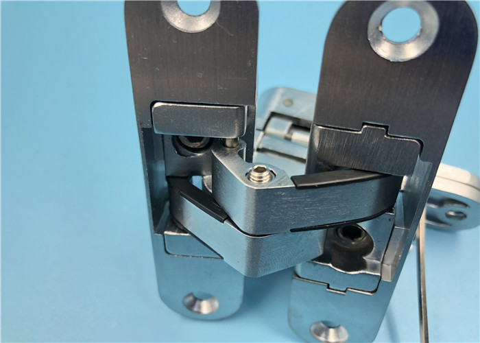 Satin Chrome Heavy Duty Invisible Door Hinges / Right Open Concealed Gate Hinges