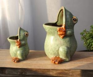 Quality Succulent Creative Frog Animals Plant Flowerpots wholesale