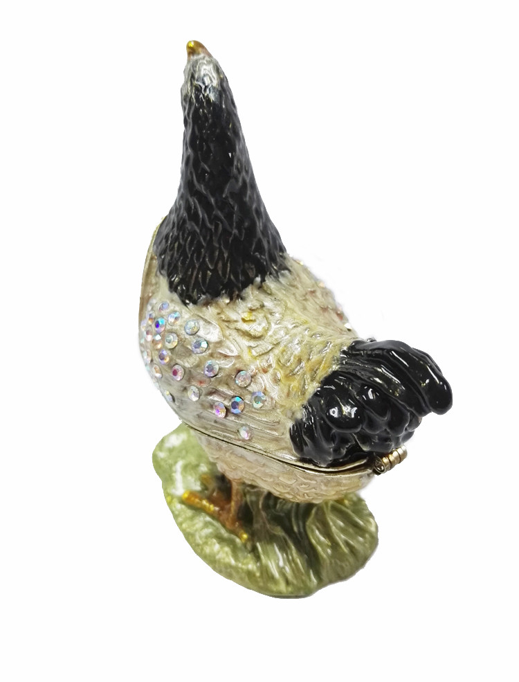 Unique hen jewelry box metal jewelry trinket box hen jewelry box