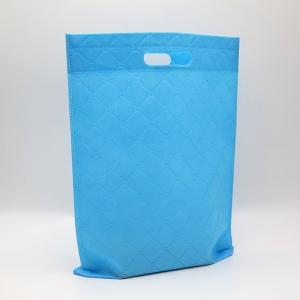 Quality 80g blue embossing reusable die Cut Ultrasonic Nonwoven promotion bag wholesale