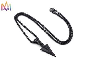Quality 15g Punk Rock Arrow Pendant Mens Engraved Necklace wholesale