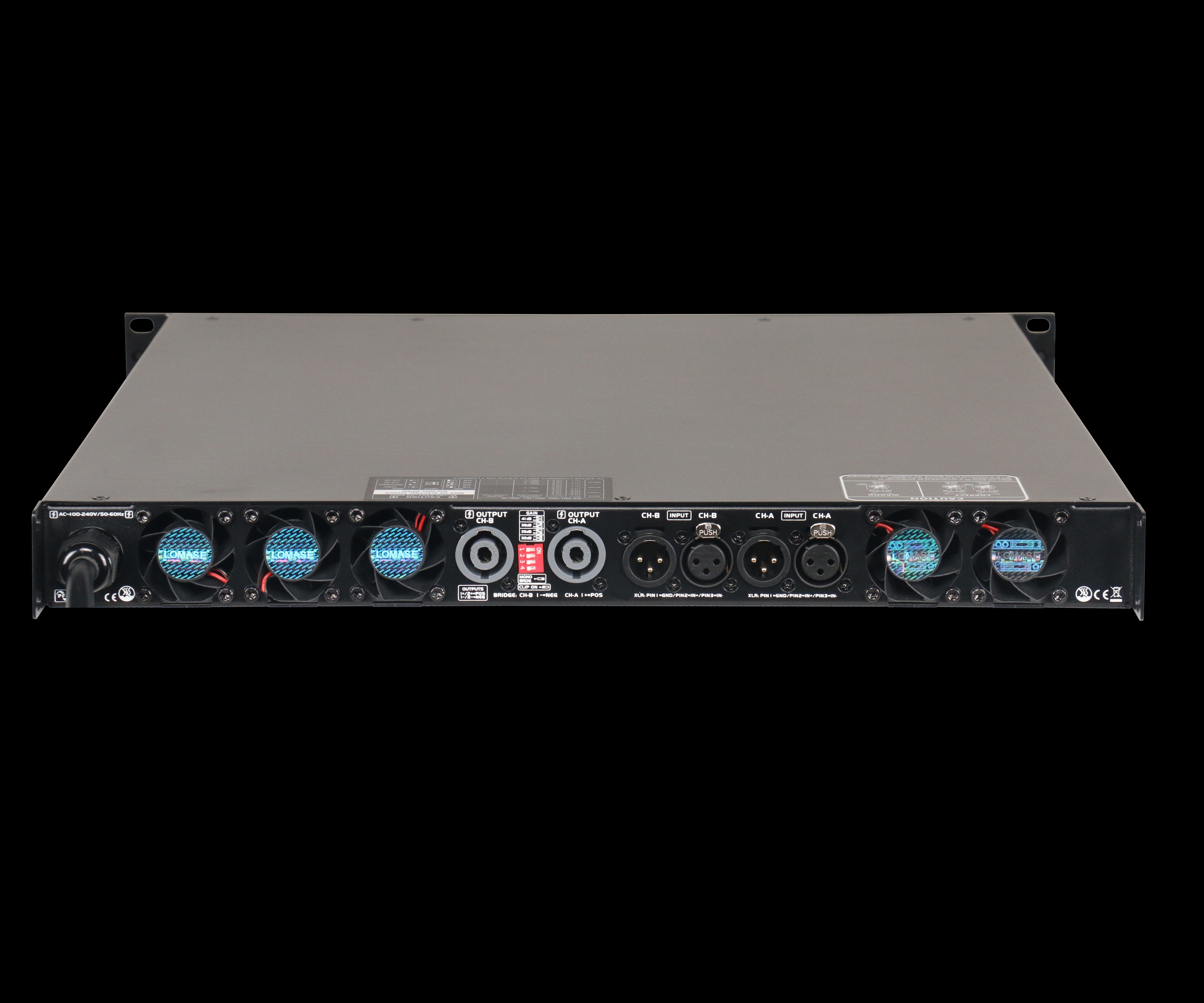1U Two Channels Digital Power Amplifiers 3000w PFC Features Audio Stage Music
