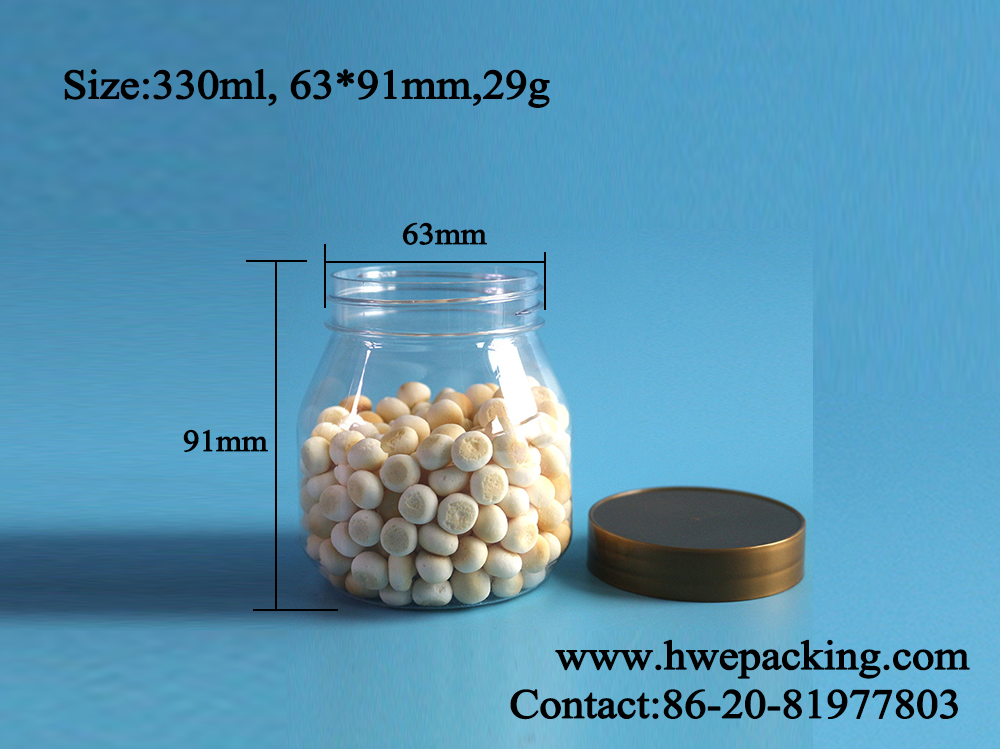 SGS Plastic Packaging Jar For Biscuits Snacks Peanuts Baby Food 330ml 11oz