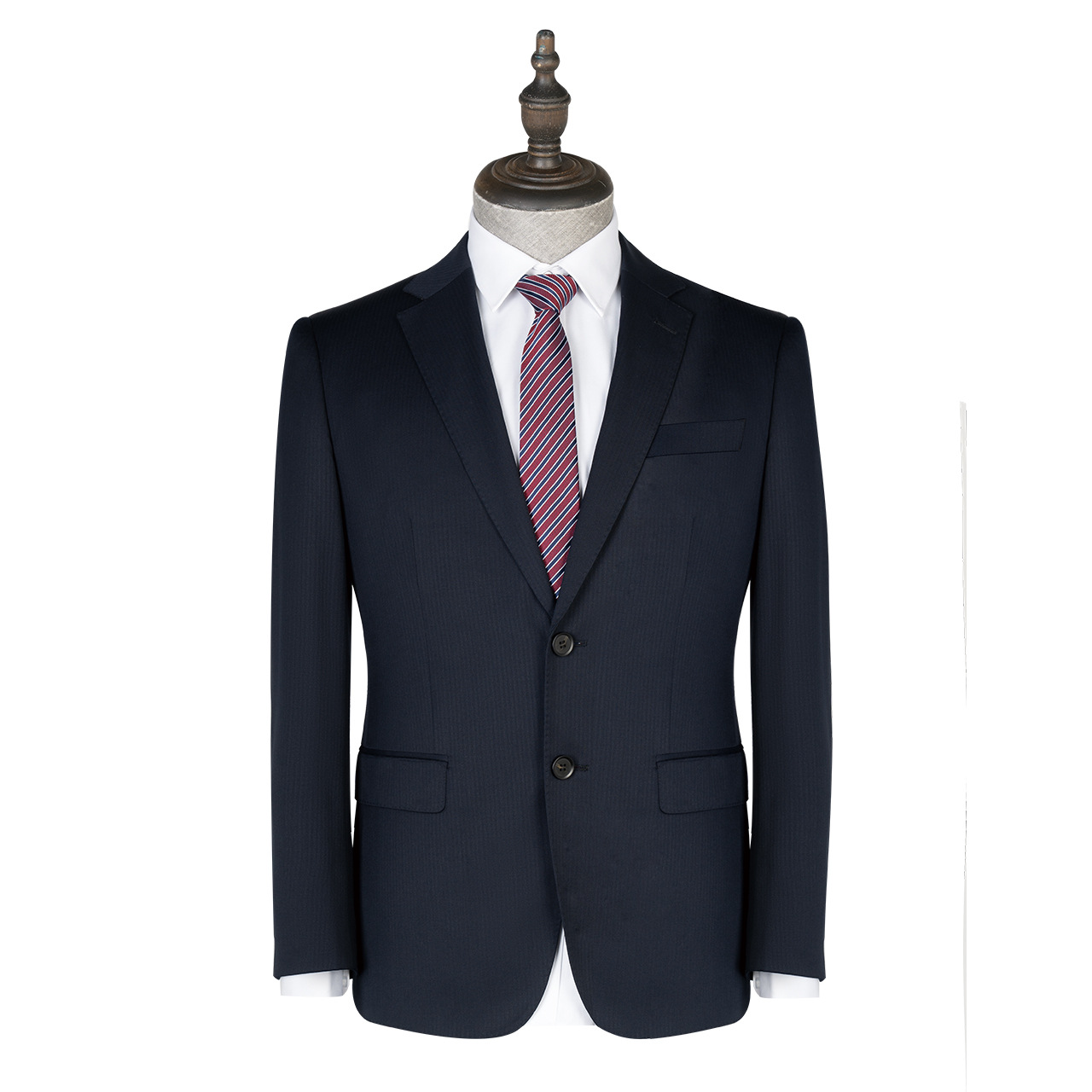Men's Fashion Business Suit in Blue Woolen with Single Breasted Jacket and Trousers