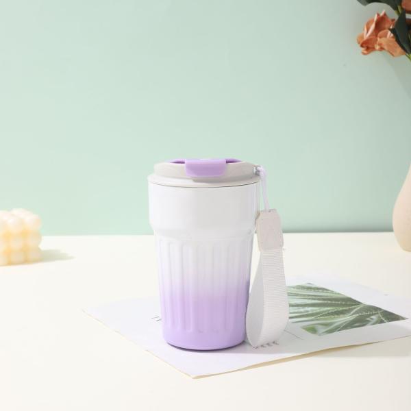 380ml Good Price Fashionable Gradient Double Wall Coffee Mug Vacuum Flask For