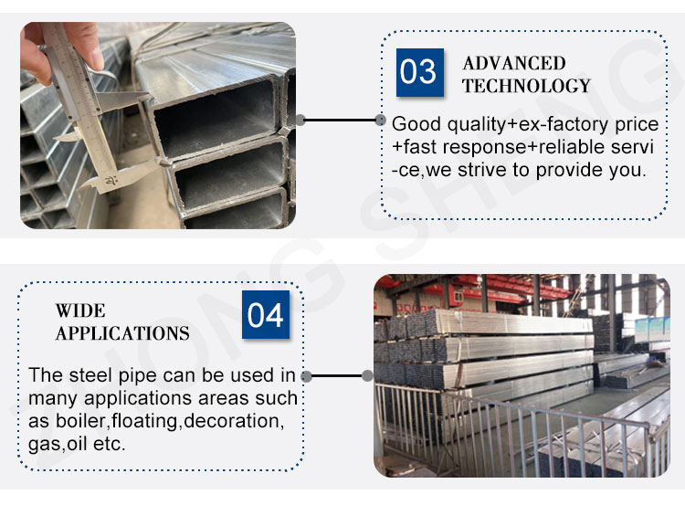 Hot Dipped Galvanized Square and Rectangular Steel Pipe Weight of Angang 40x40 SHS 15*15-100*100 ±1% Tolerance