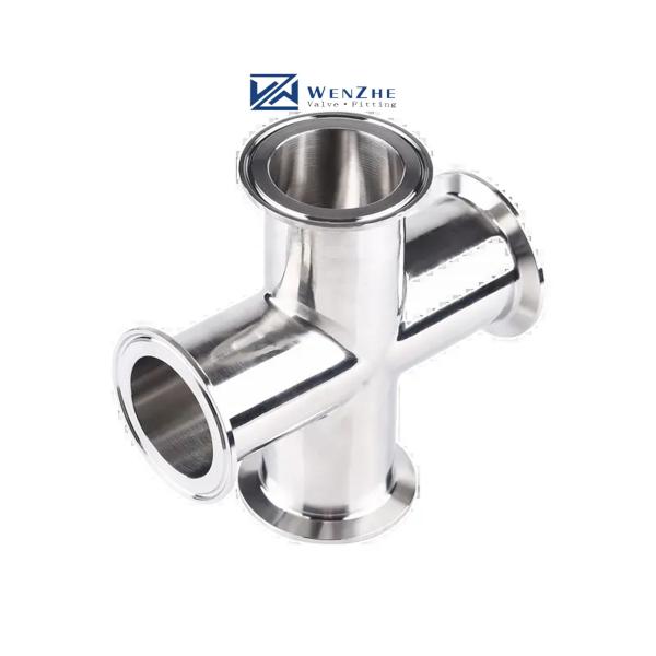 1/4''-6'' Equal 3A DIN Sanitary Quick-Connect Cross 304 Stainless Steel 4-Way