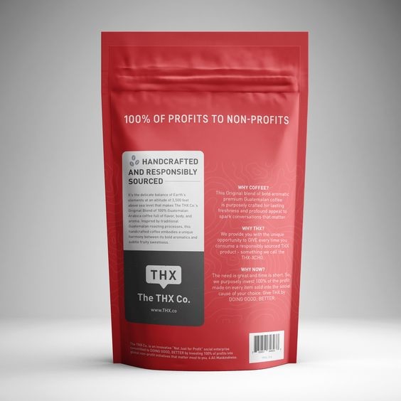 140Mic MOPP AL PE Coffee Packing Bags Flat Bottom High Barrier