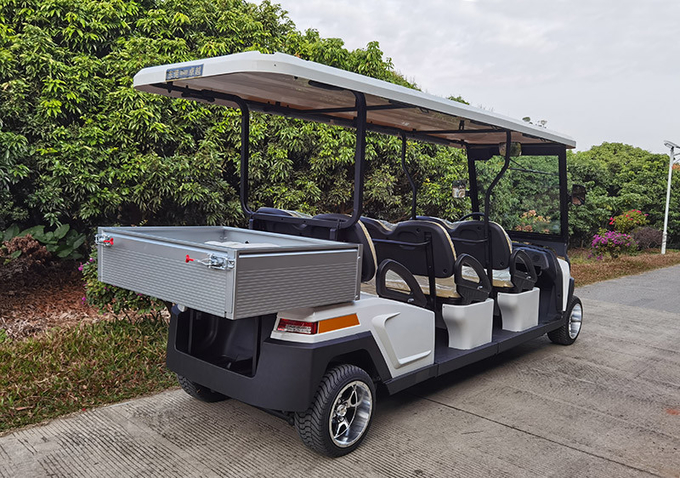 6 Passenger Electric Sightseeing Car Mini Bus with Rear Small Cargo