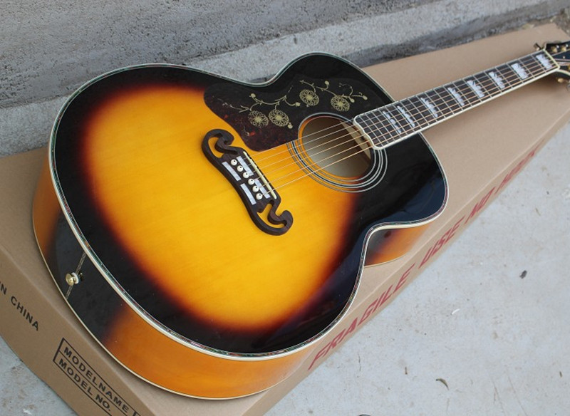 Factory Gibsons Custom 43 inch S 20 frets tobacco sunburst left acoustic guitar with electric guitar's pickup