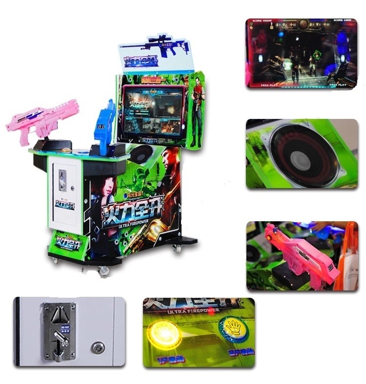 Ultra Fire Power Kids Arcade Machine , 3 IN 1 Simulator Gun Shooting All In One Arcade Machine
