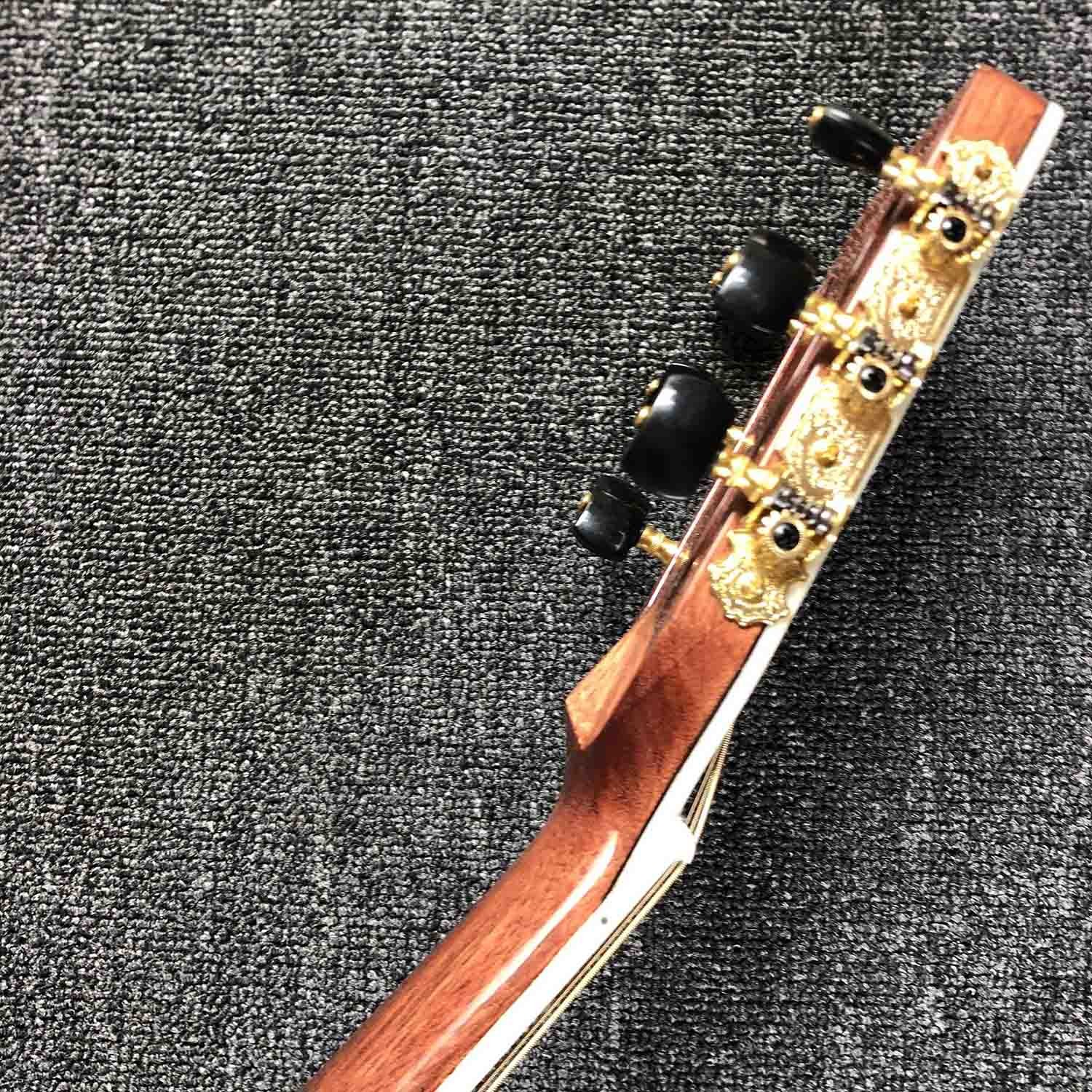 OEM custom guitar, OOO42 body shape, Acoustic Guitar,solid Spruce top, real abalone binding and ebony fingerboard
