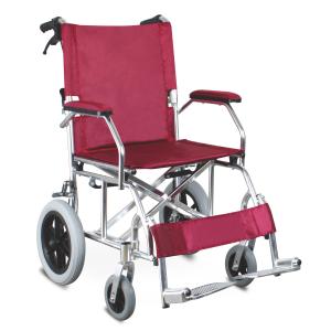 Quality 12inch PU Travelite Folding Transport Wheelchair Linkage Brake wholesale