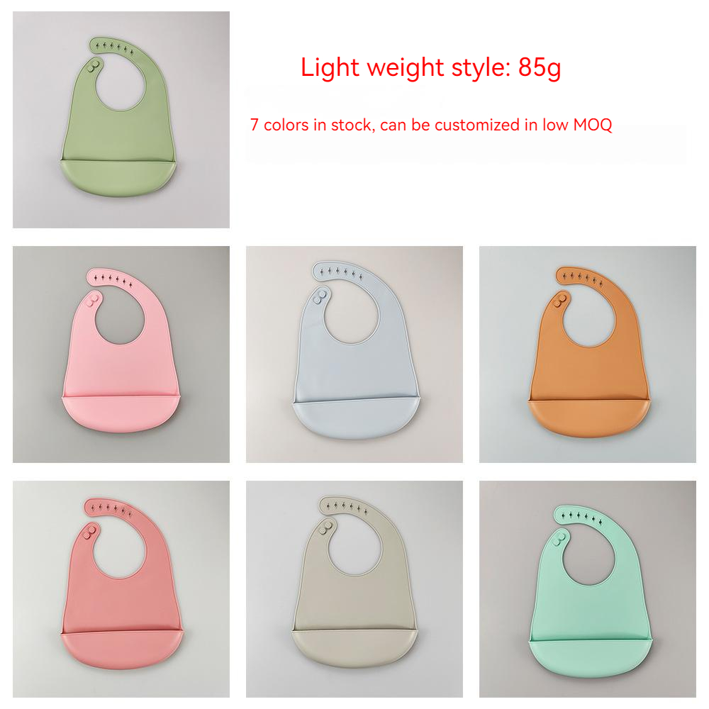 EN71 Certified Waterproof Silicone Bib Baby Feeding Bibs With Cute Print