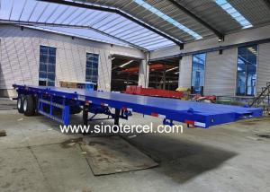 Quality Hydraulic Ramp Flat Bed Semi Trailer 3 Axles Flatbed Tractor Trailer wholesale