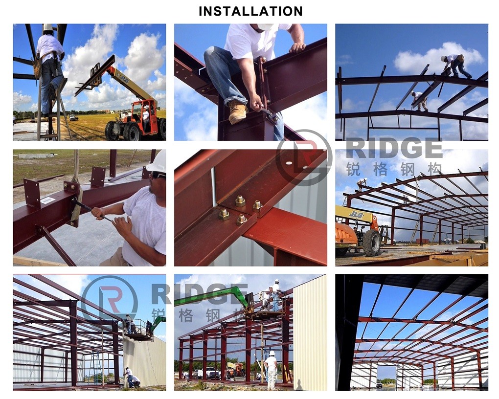 Prefabricated Steel Shed Construction Anti Corrosion Light Steel Garage Sheds