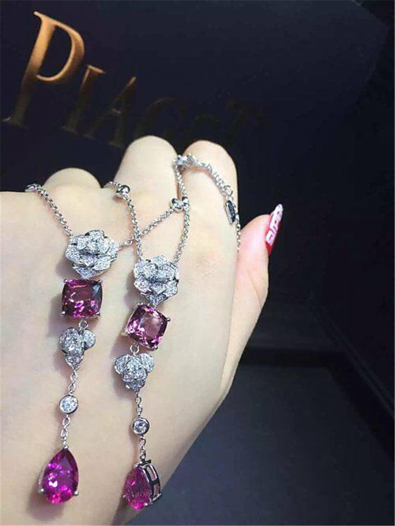 Luxury jewe factory rose series necklace gold diamond 18k gold white gold yellow gold rose gold diamond necklace
