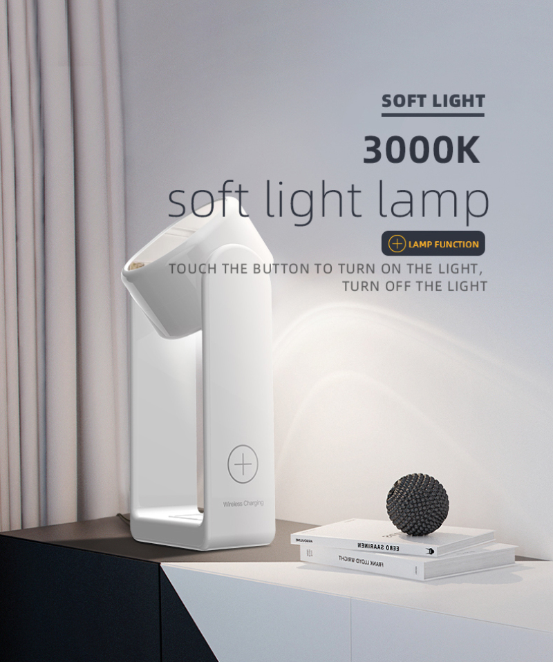 7.5W Fast Qi Wireless Charging Led Desk Lamp / 2700K Wireless Charging Pad Lamp