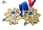 65*4MM Badminton Sports Cut Out Medals With Ribbon