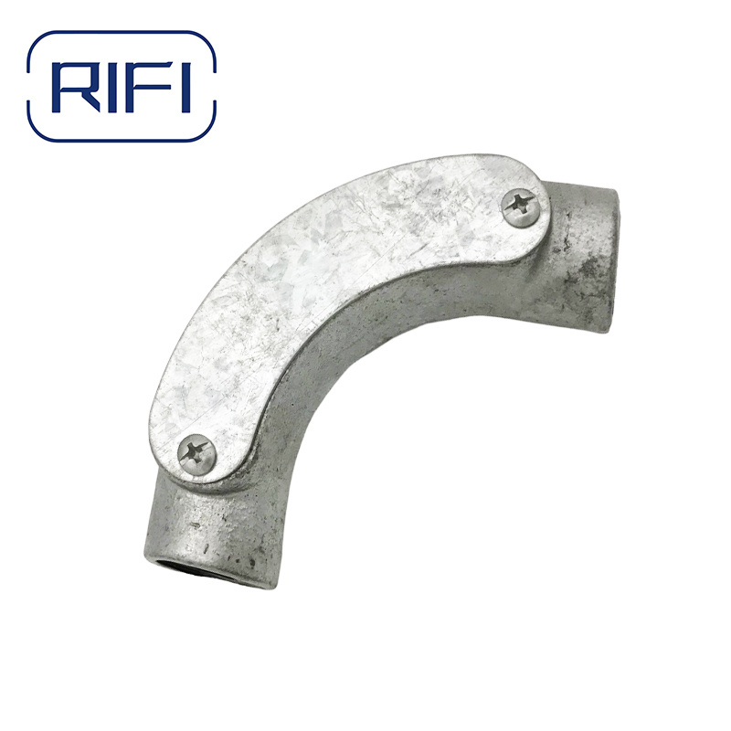 Malleable Iron GI Conduit Pipe Accessories Hot Dip Galvanized 20mm Inspection Bend
