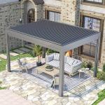 Outdoor Waterproof Aluminum Electric Retractable Folding Blinds Pergola Awning