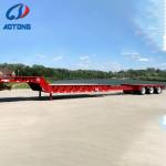10m Hydraulic Mobile Trailer Telescopic Low Bed Semi Truck Trailer with 12R22.5