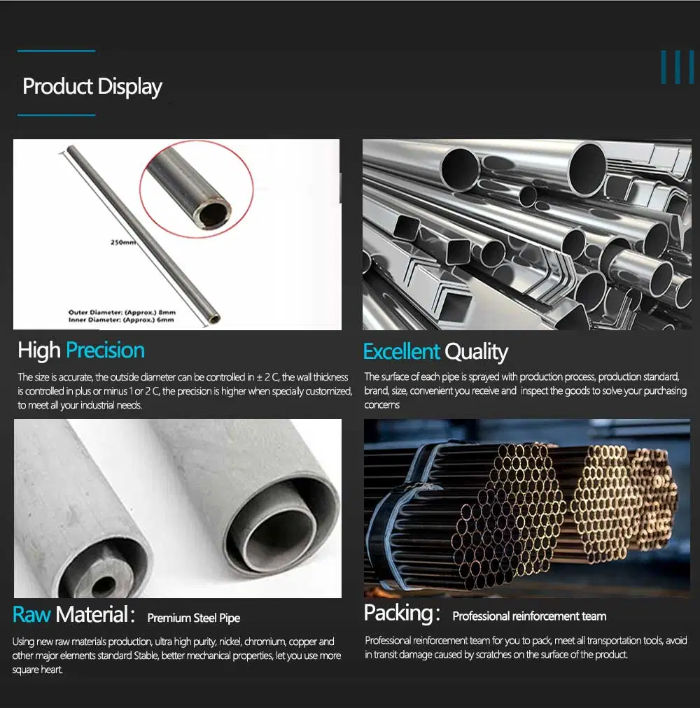 SUS304 Stainless Steel Pipe 201 202 Welded Steel Pipe 304L 316L 201 316 317 High Corrosion Resistance Seamless Ss Pipe